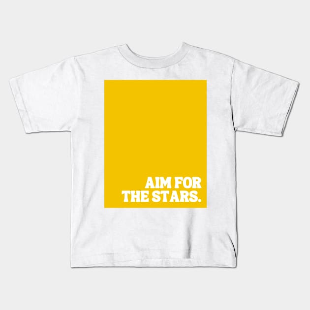 Yellow Aim For The Stars Kids T-Shirt by April Twenty Fourth